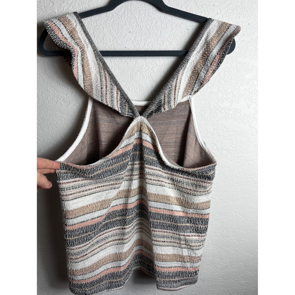 Madewell Texture & Thread Ruffle Strap Tank Top Size XL Boho Coastal NEW - Picture 7 of 12